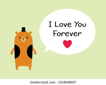 cute teddy bear i love you valentine card