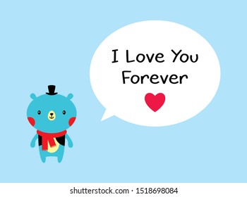 cute teddy bear i love you valentine card