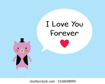 cute teddy bear i love you valentine card