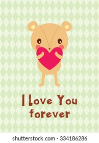 cute teddy bear i love you forever card