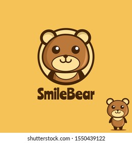 Cute Teddy Bear Mascot Logo Design Inspiration