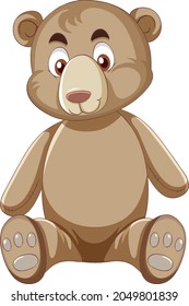 Cute teddy bear on white background illustration