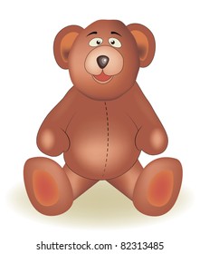 Cute teddy bear on white background