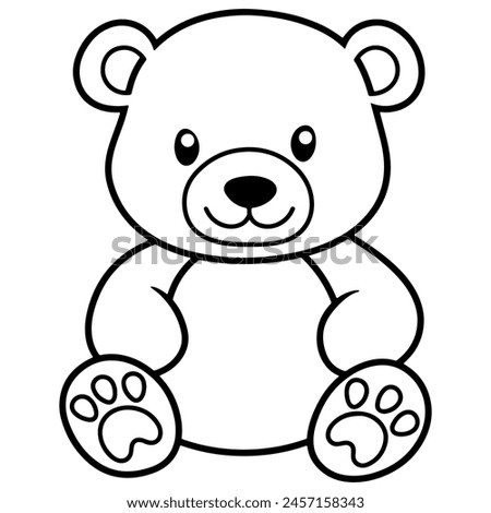 Cute teddy Bear Outline, Teddy bear icon vector, teddy bear on white background vector illustration