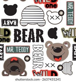 Cute teddy bear pattern. Cute background with teddy bear.