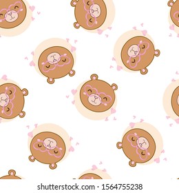 Cute Teddy bear pattern seamless background for kids.