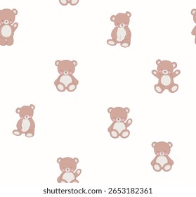 Cute Teddy Bear pattern seamless, vector illustration Hand Drawn Cute print design. Cute pattern for pajamas, stationery, wear, clothes, web and other design.