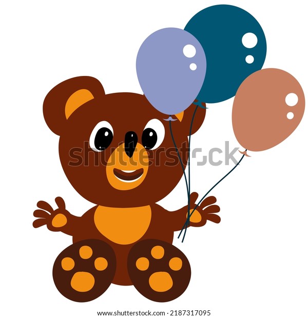 Cute Teddy Bear Print Cute Illustration Stock Vector (Royalty Free ...