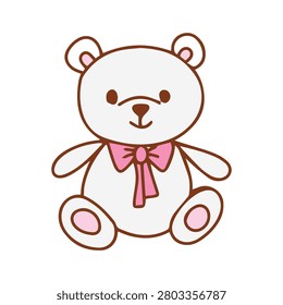 Cute Teddy Bear, rabbit Waving Hello. Baby born accesories doodles. vector illustration