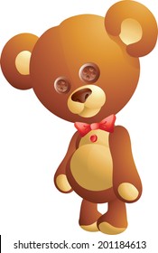 Cute teddy bear with ribbon