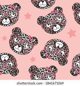 cute teddy bear seamless pattern, can be used for textile,  background, book cover, packaging