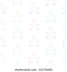 Cute teddy bear seamless pattern