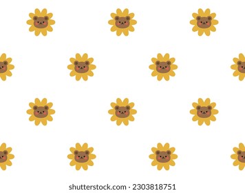 Cute Teddy Bear seamless pattern. Funny character. Pattern design, print, template. Vector illustration.