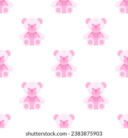 Cute teddy bear seamless pattern background.