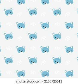 Patrón de osito de peluche sin fisuras.diseño para textiles, papel, impresión, tela, papel pintado y más. Ilustración vectorial.