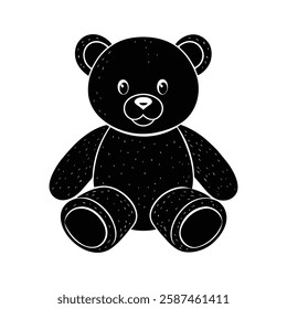 A cute teddy bear silhouette vector illustration