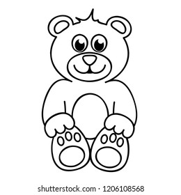 cute teddy bear simple icon pictogram outline vector illustration