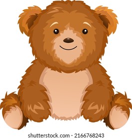 Cute teddy bear sitting on white background