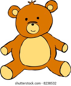 cute teddy bear sitting and smiling
