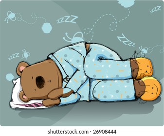 cute teddy bear sleeping