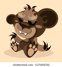 Cute Teddy bear smiling.Toy for children. Vector illustration