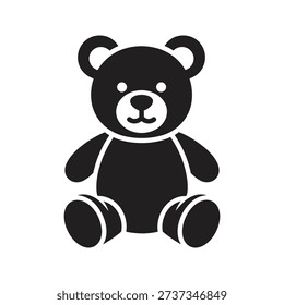 Cute teddy bear stuffed animal toy sitting down representing childhood playroom nursery kids entertainment gift happiness soft plush character