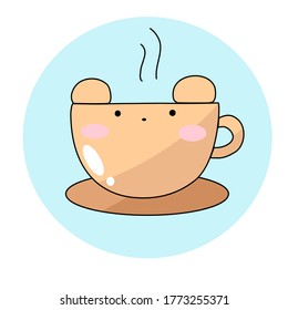 Cute teddy bear with tea cup