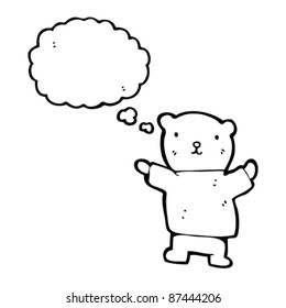 lindo oso de peluche en la caricatura de tee