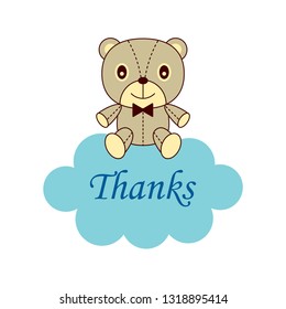 cute teddy bear thank you card