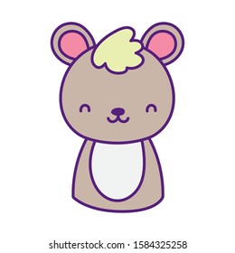 cute teddy bear toy cartoon icon vector illustration