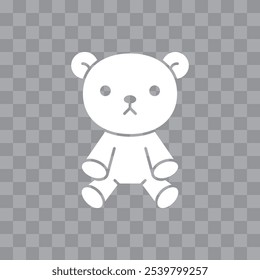 Icono lindo del juguete del oso de peluche. Lindo símbolo de juguete de peluche. Ilustración vectorial.