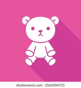 Cute teddy bear toy icon. Cute stuffed toy symbol. Vector illustration.