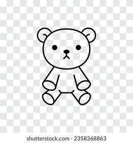 Icono de la línea de juguete del oso de peluche. Símbolo de juguete relleno. Ilustración vectorial.