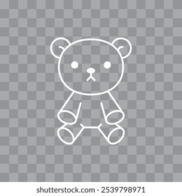 Lindo icono de línea de juguete de oso de peluche. Lindo símbolo de juguete de peluche. Ilustración vectorial en estilo de contorno.