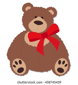 cute Teddy bear toy. Pattern to decorate greeting or invitation. Postcard for a gift for Valentine's day or a birthday or other holiday. Baby vector illustration
