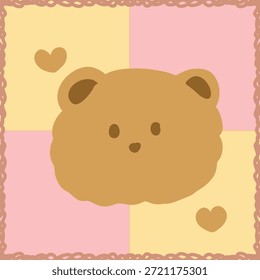 Lindo oso de peluche Valentine sin fisuras patrón de dibujos animados Vector