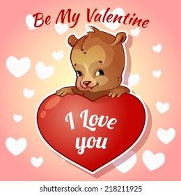 Cute teddy bear for Valentine's Day