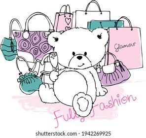 cute teddy bear vector art desing