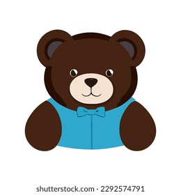 Cute Teddybär, Vektorgrafik, Clip Art einzeln auf weißem Hintergrund 