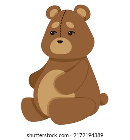 Cute teddy bear  Vector illustration in flat style  Teddy bear toy