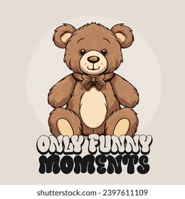 cute teddy bear vector illustration kid toy children graphic 