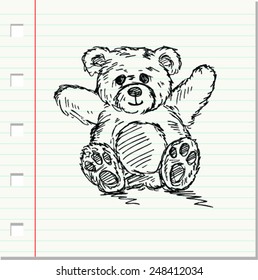 Cute Teddy bear, vector  illustration 