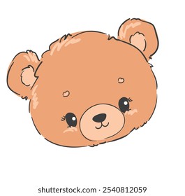 Lindo oso de peluche Ilustración vectorial dibujado a mano Lindo diseño de impresión