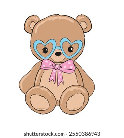 Lindo oso de peluche Ilustración vectorial dibujado a mano Lindo diseño de impresión