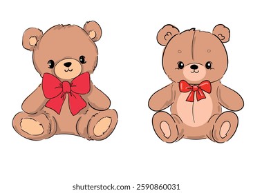 Cute Teddy Bear vector illustration Hand Drawn Cute print design for kids, newborn, nursery, Trend