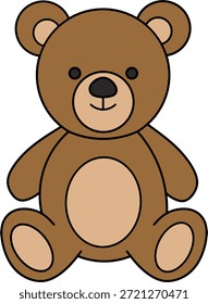 Ilustración vectorial linda del oso de peluche