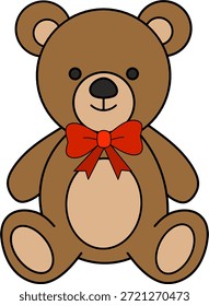 Ilustración vectorial linda del oso de peluche