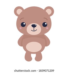 Cute Teddy bear, vector isolated illustration