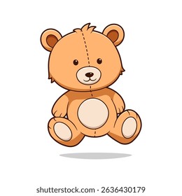 Cute teddy bear vector isolated on white background