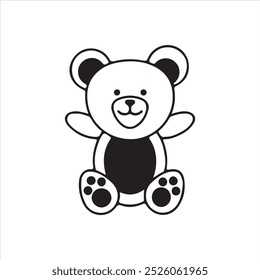 cute teddy bear Vector outline design